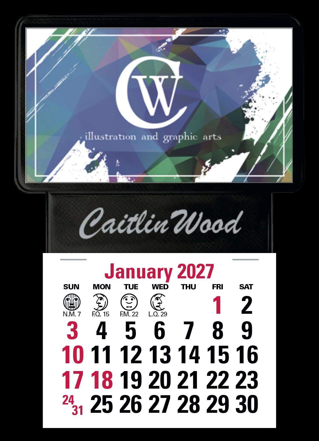 Triumph® Calendars Press-N-Stick Business Card Holder With Imprint And Calendar Pad 3 of 8