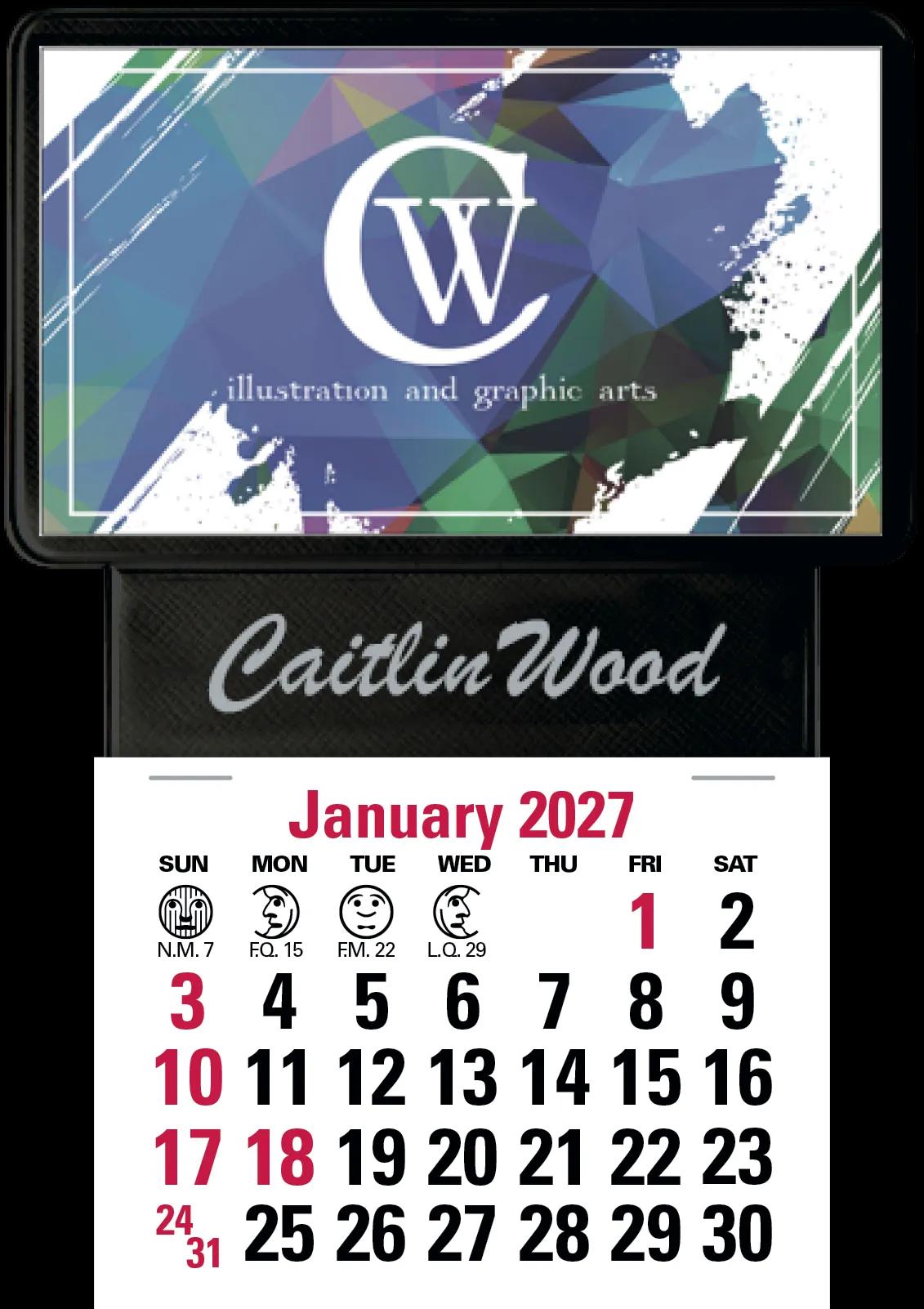 Triumph® Calendars Press-N-Stick Business Card Holder With Imprint And Calendar Pad 5 of 8