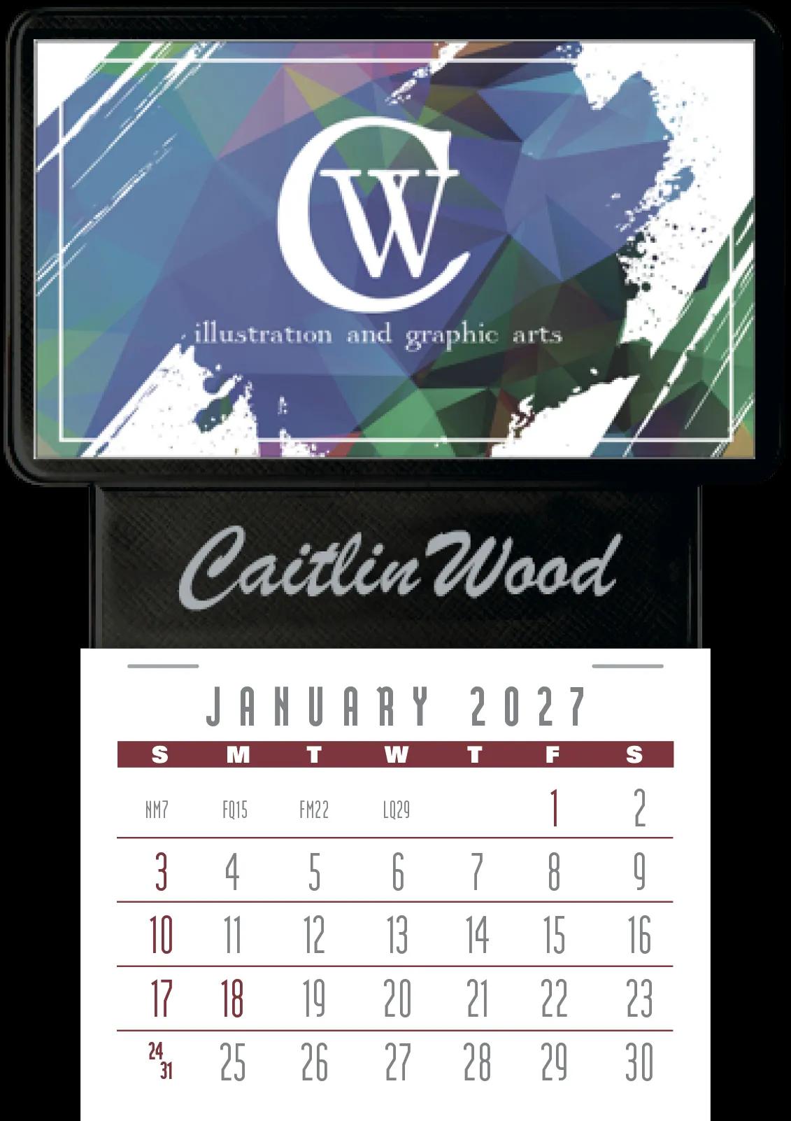 Triumph® Calendars Press-N-Stick Business Card Holder With Imprint And Calendar Pad 4 of 8