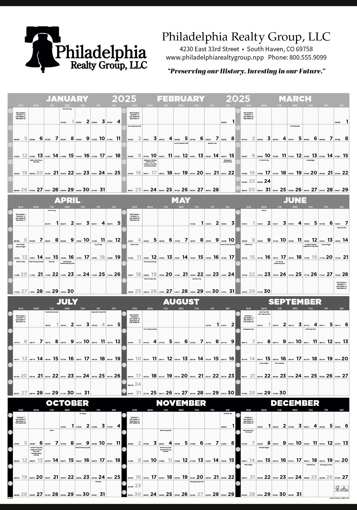 Black & White Time Management Span-A-Year Non-Laminated 3 of 4