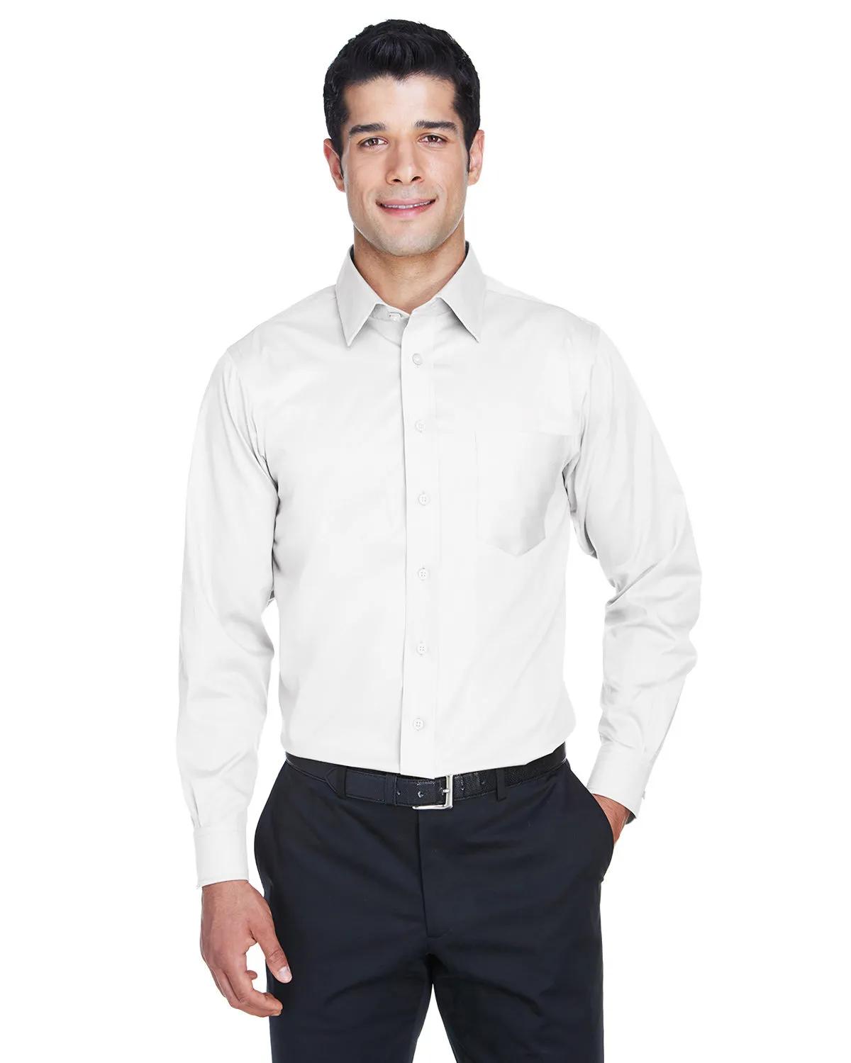 Men's Crown Collection® Tall Solid Stretch Twill Woven Shirt 3 of 27