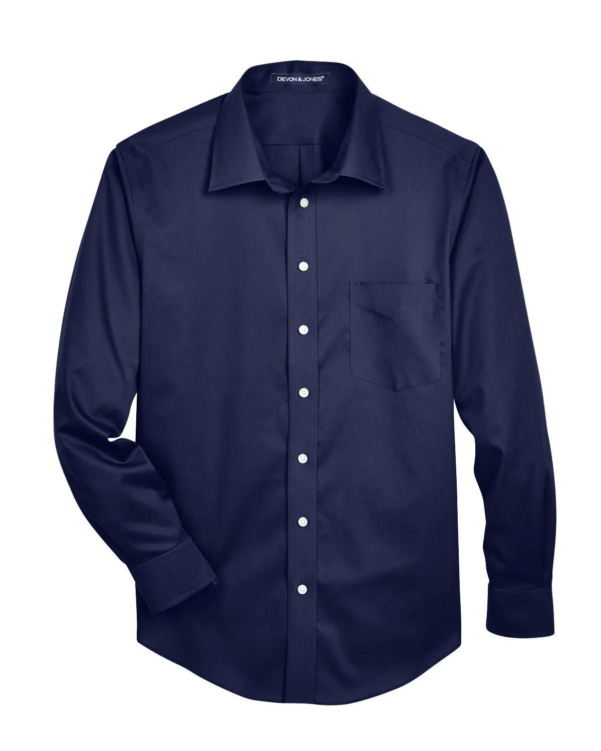 Men's Crown Collection® Tall Solid Stretch Twill Woven Shirt 12 of 27