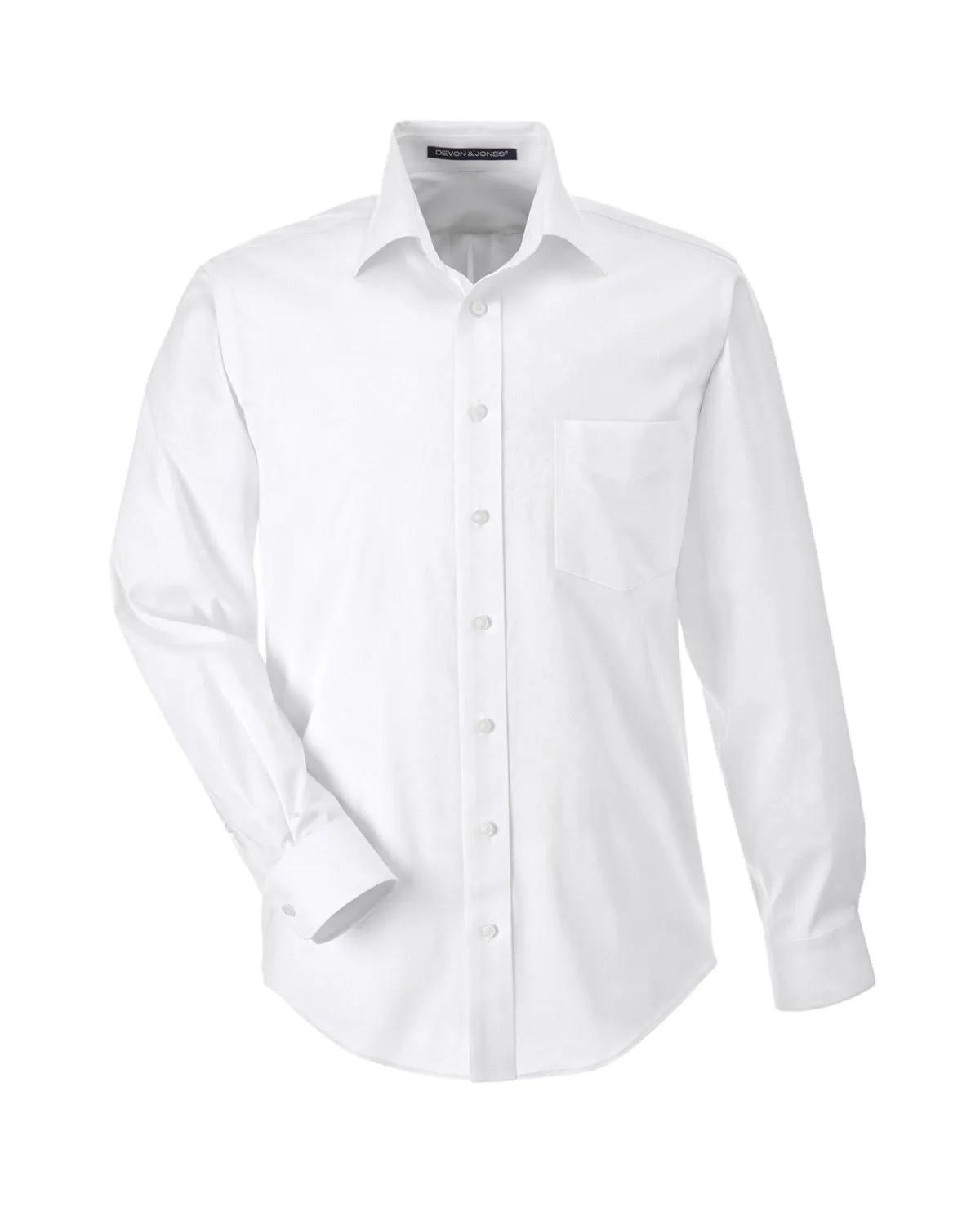 Men's Crown Collection® Tall Solid Stretch Twill Woven Shirt 5 of 27