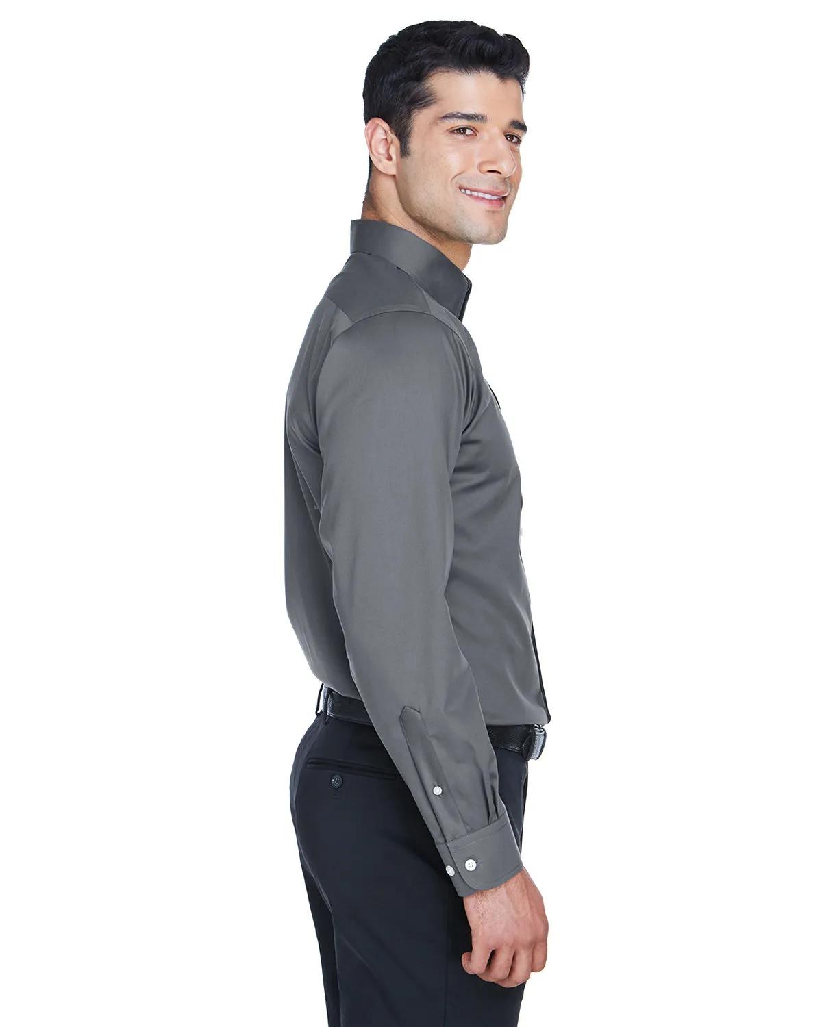Men's Crown Collection® Tall Solid Stretch Twill Woven Shirt 8 of 27
