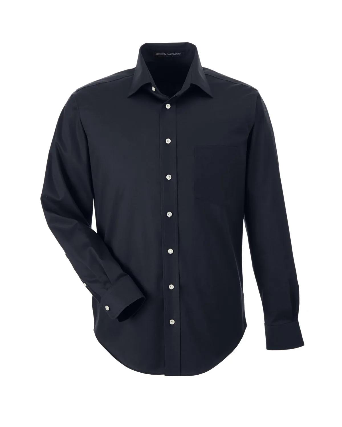 Men's Crown Collection® Tall Solid Stretch Twill Woven Shirt 14 of 27