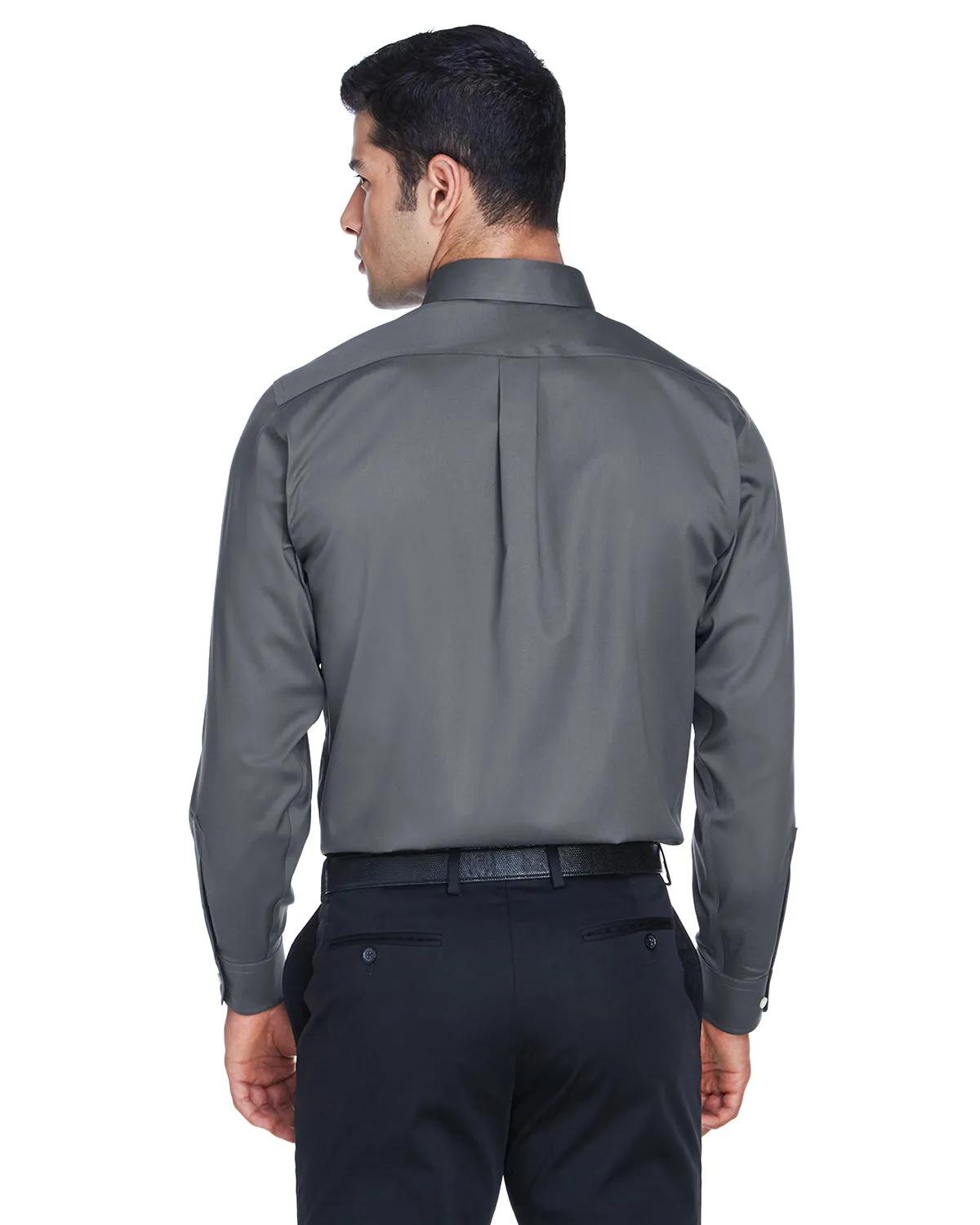 Men's Crown Collection® Tall Solid Stretch Twill Woven Shirt 7 of 27