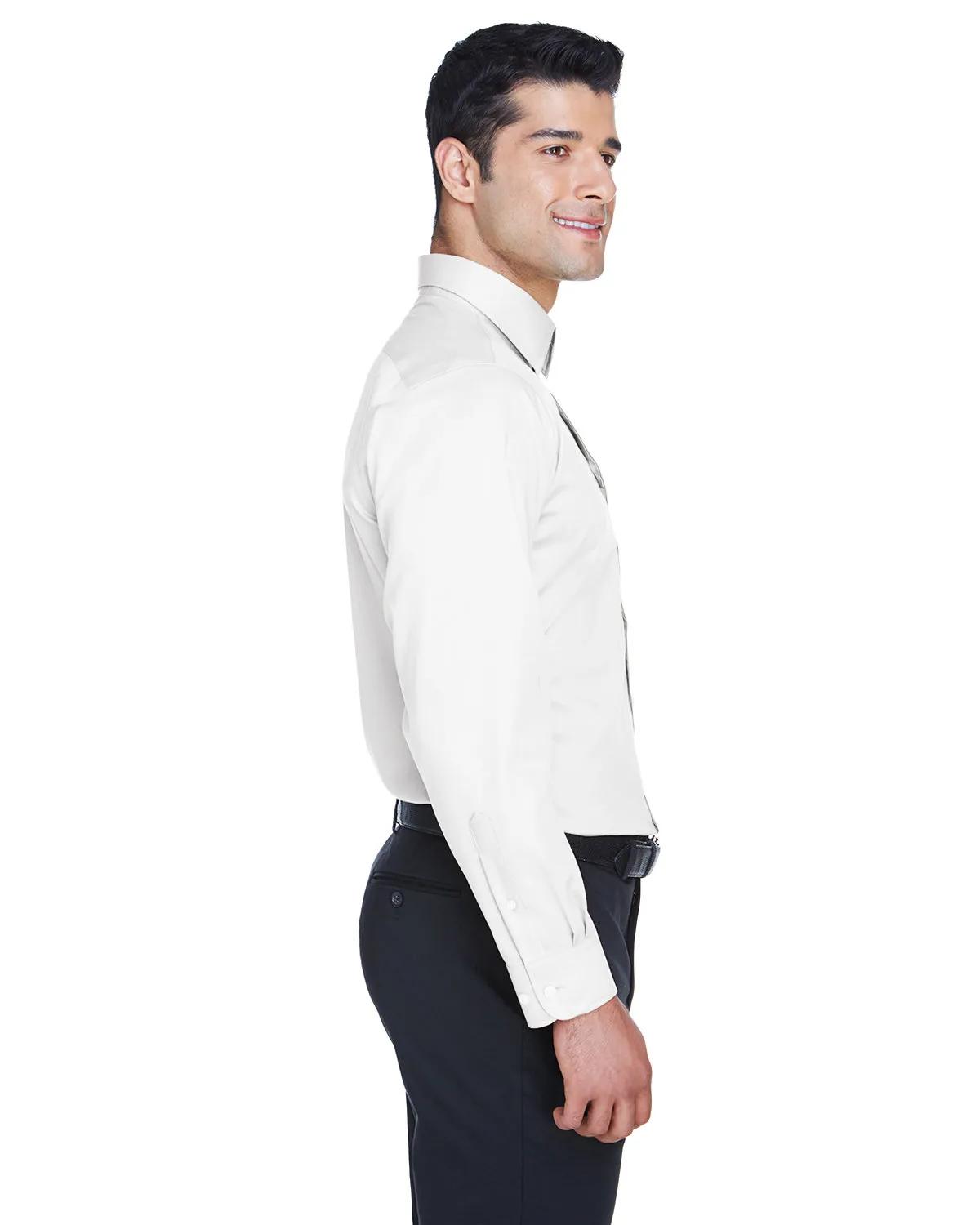 Men's Crown Collection® Tall Solid Stretch Twill Woven Shirt 26 of 27