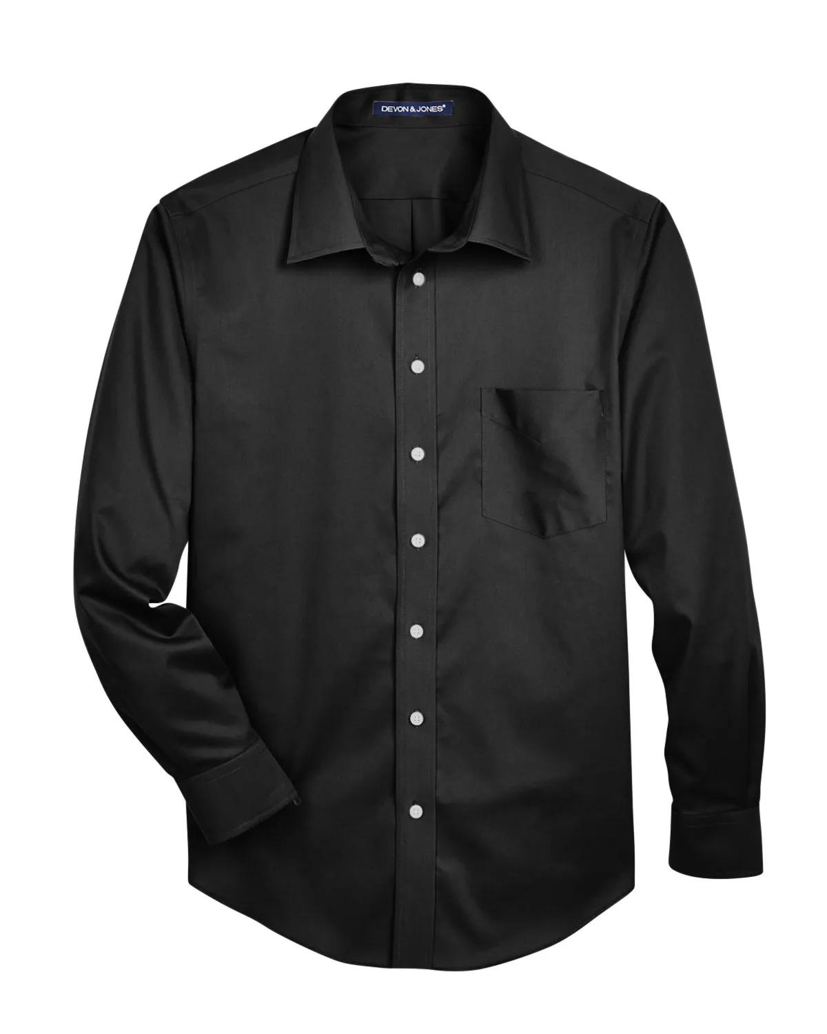 Men's Crown Collection® Tall Solid Stretch Twill Woven Shirt 7 of 27