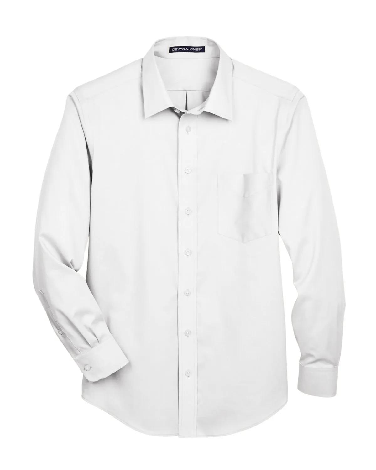 Men's Crown Collection® Tall Solid Stretch Twill Woven Shirt 18 of 27