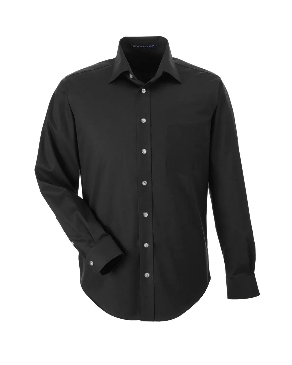 Men's Crown Collection® Tall Solid Stretch Twill Woven Shirt 18 of 27