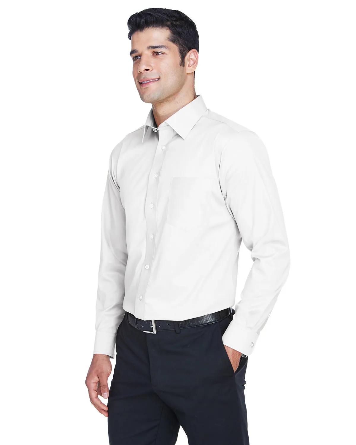 Men's Crown Collection® Tall Solid Stretch Twill Woven Shirt 15 of 27