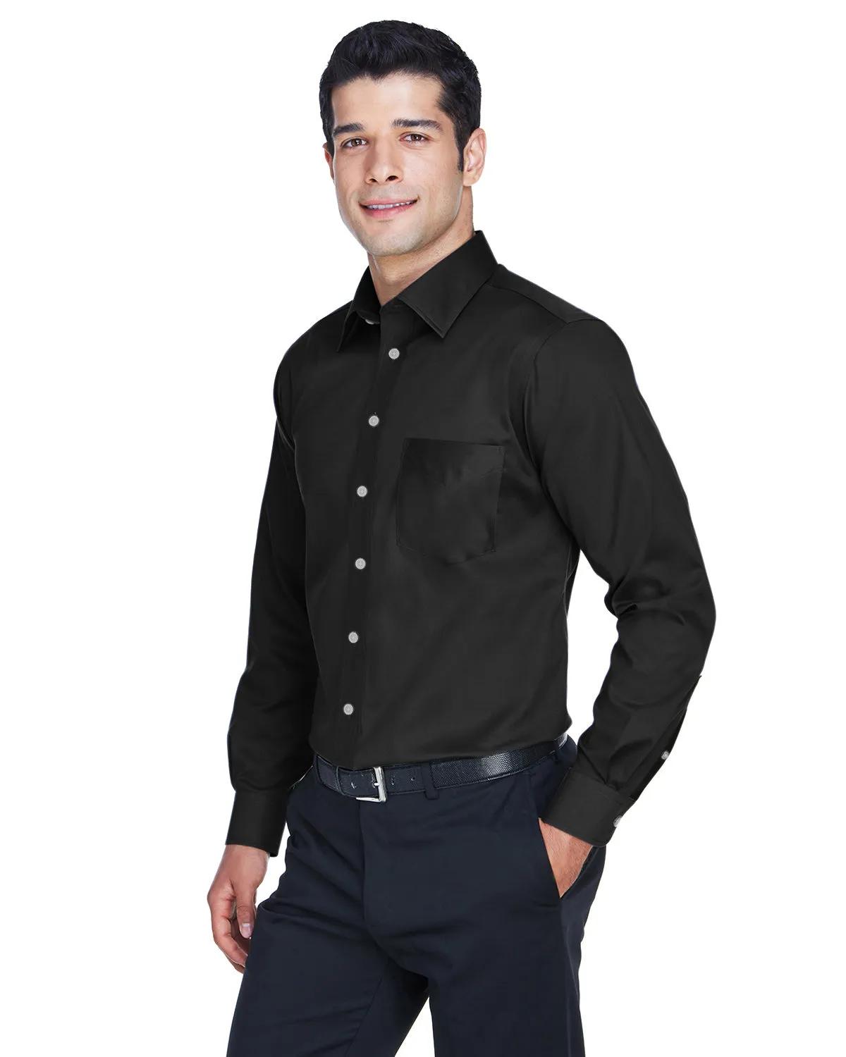 Men's Crown Collection® Tall Solid Stretch Twill Woven Shirt 4 of 27