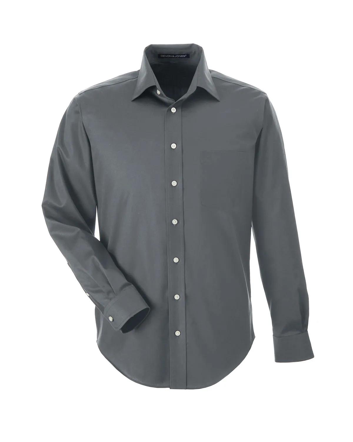 Men's Crown Collection® Tall Solid Stretch Twill Woven Shirt 26 of 27