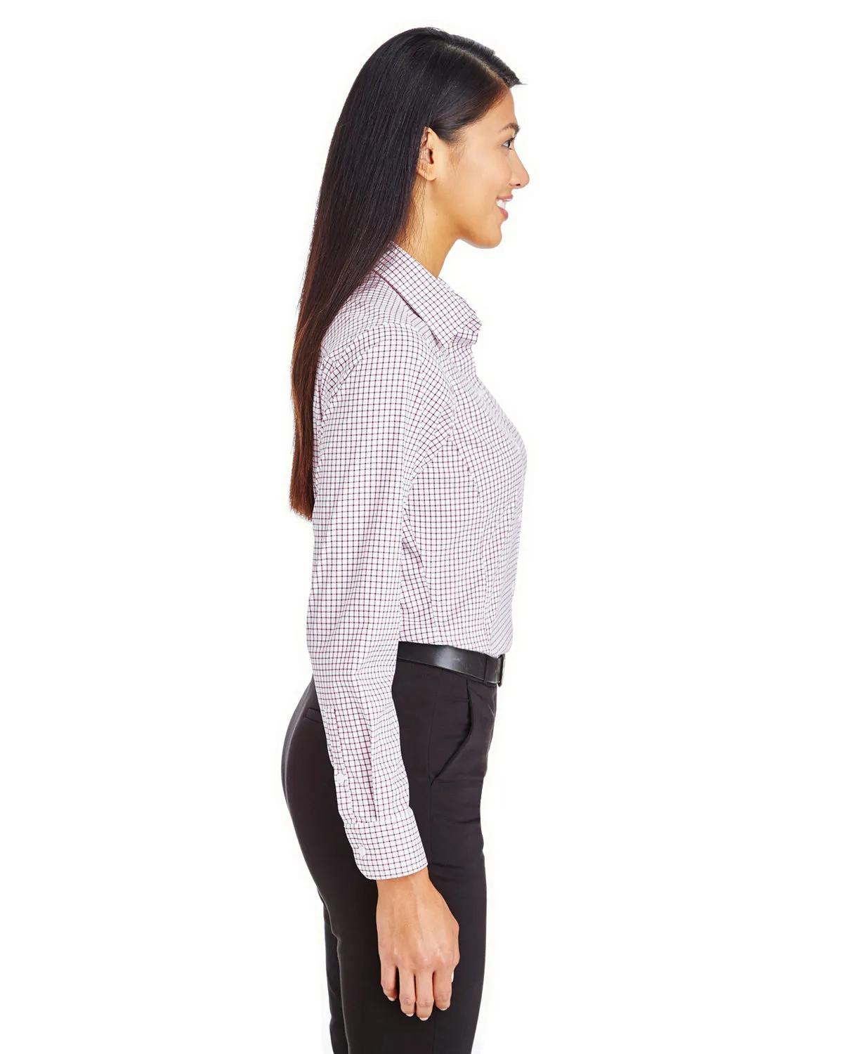 CrownLux Performance® Ladies' Micro Windowpane Woven Shirt 11 of 11
