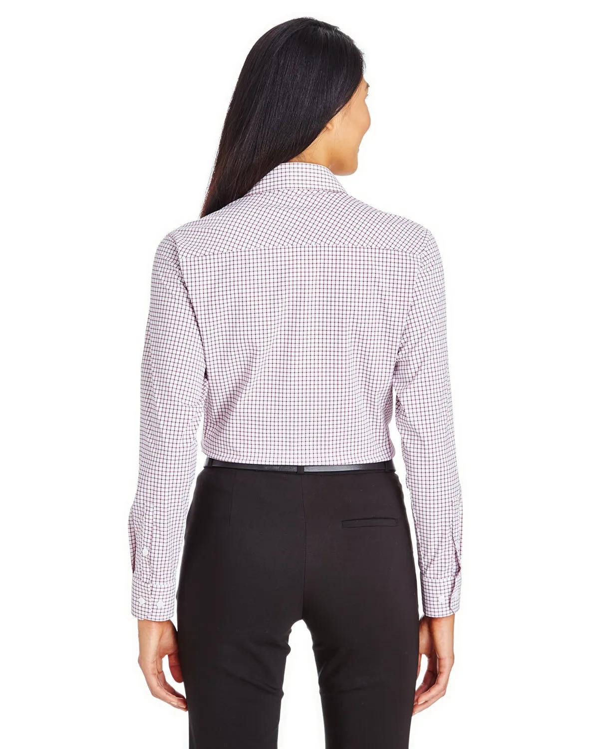 CrownLux Performance® Ladies' Micro Windowpane Woven Shirt 3 of 11