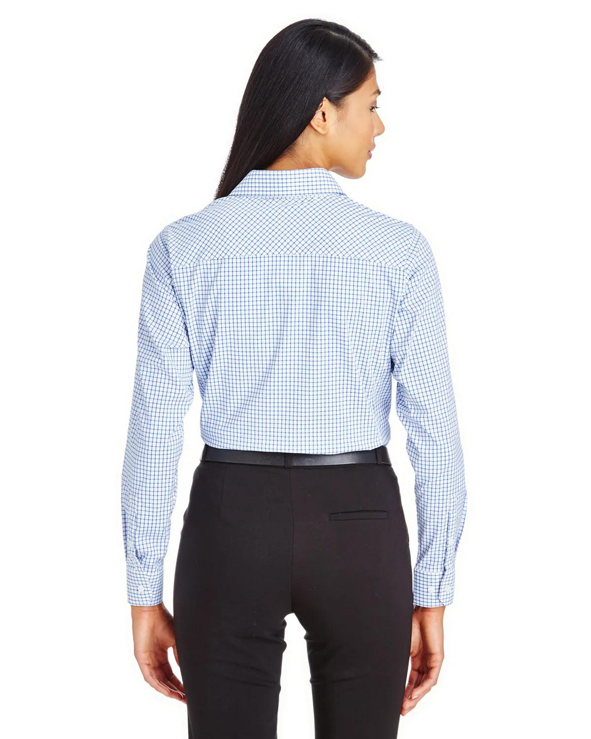 CrownLux Performance® Ladies' Micro Windowpane Woven Shirt 4 of 11