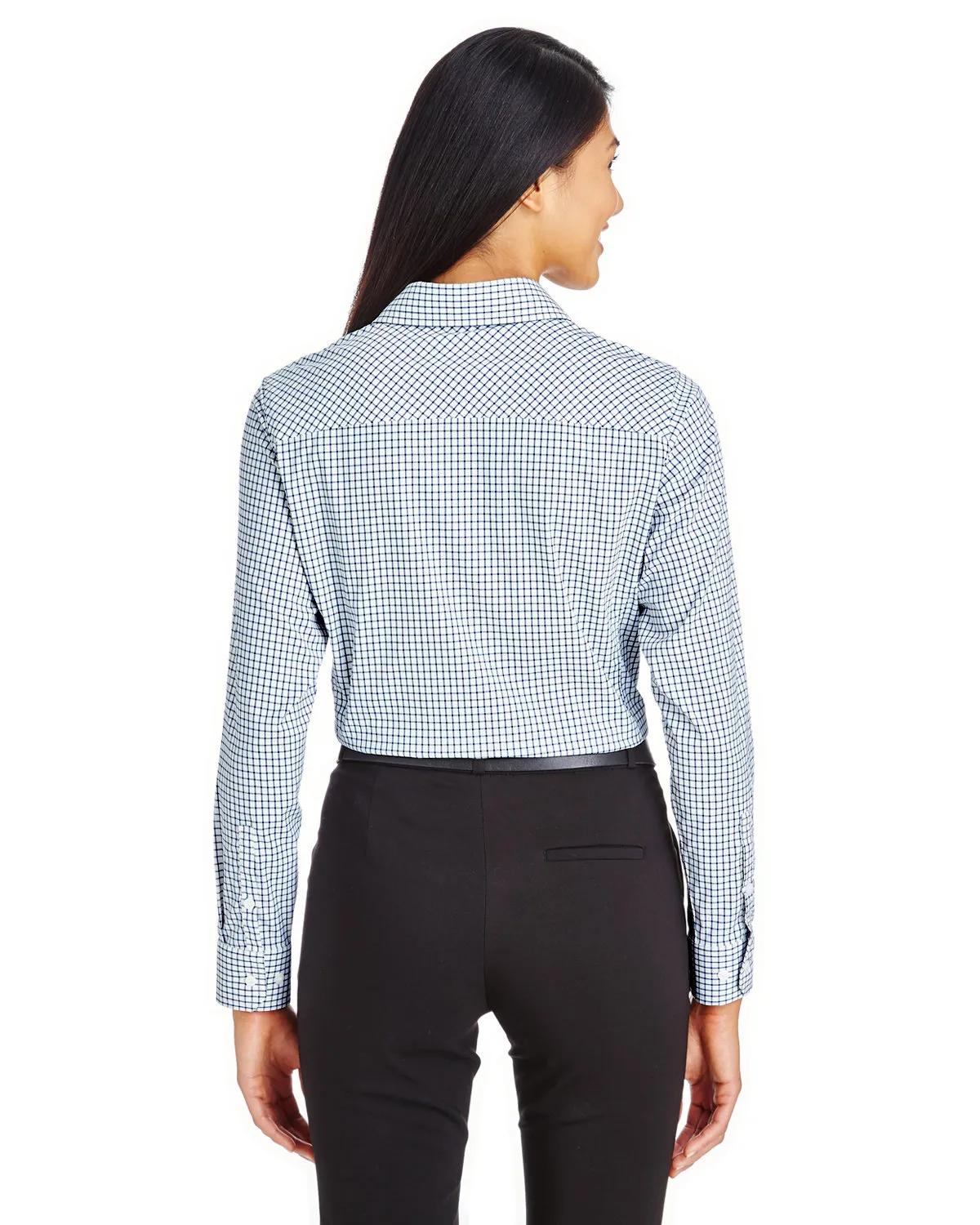 CrownLux Performance® Ladies' Micro Windowpane Woven Shirt 9 of 11