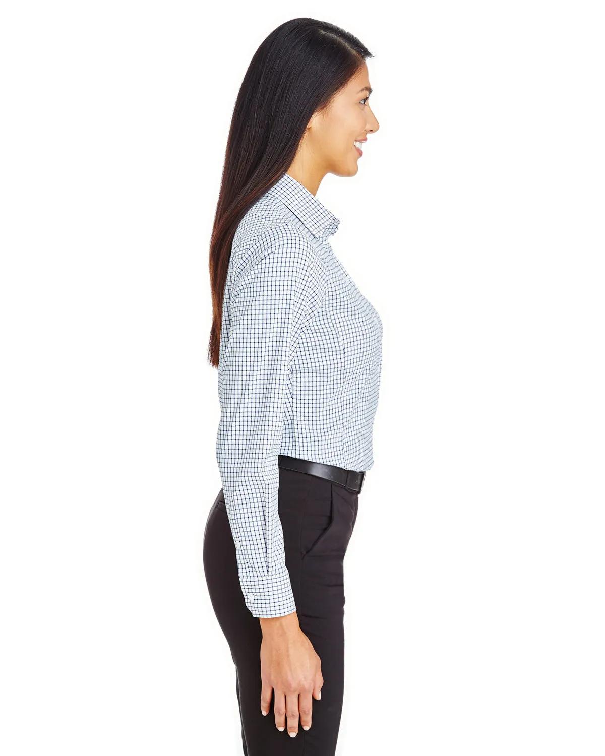CrownLux Performance® Ladies' Micro Windowpane Woven Shirt 8 of 11