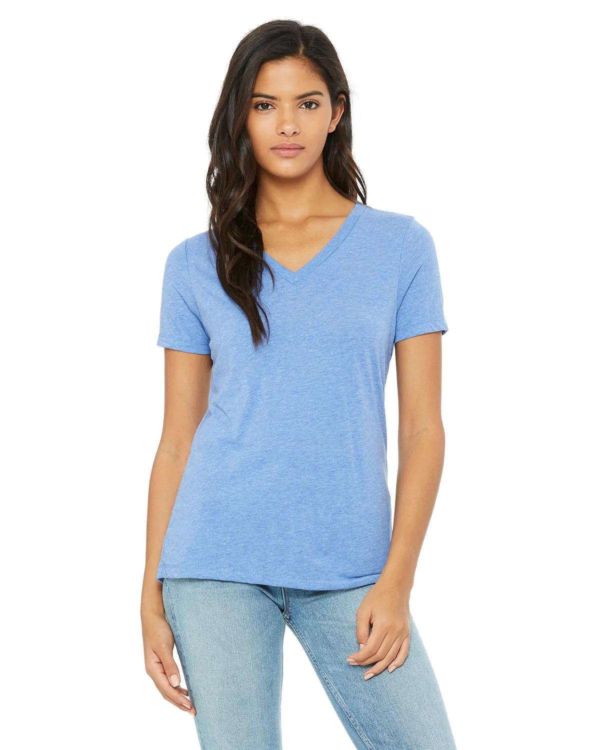 Ladies' Relaxed Triblend V-Neck T-Shirt 10 of 46