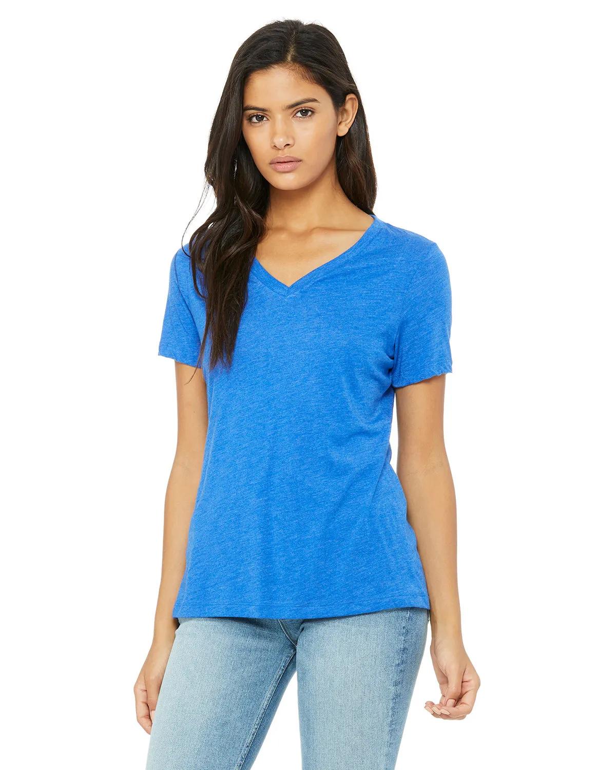 Ladies' Relaxed Triblend V-Neck T-Shirt 4 of 46