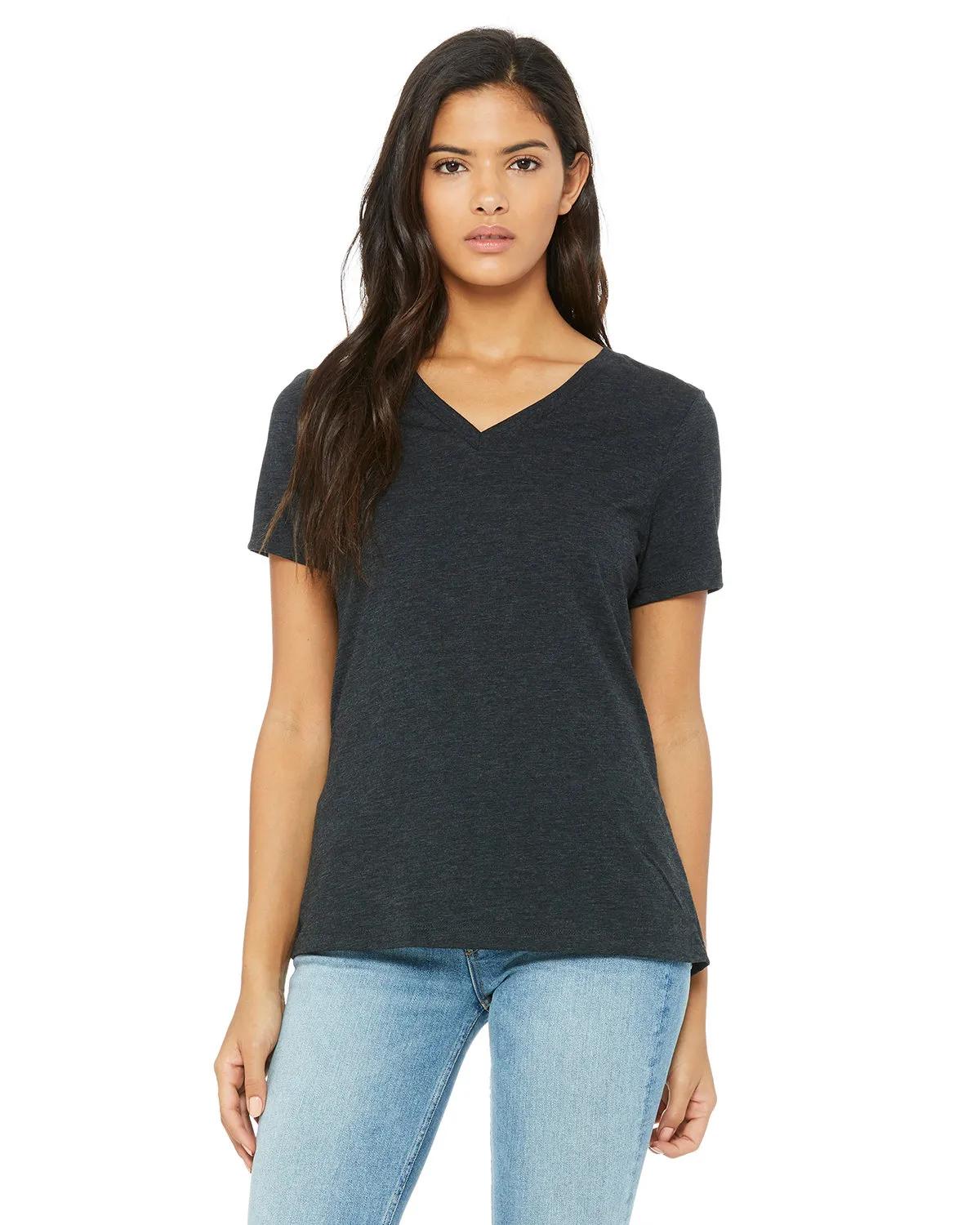 Ladies' Relaxed Triblend V-Neck T-Shirt 3 of 46