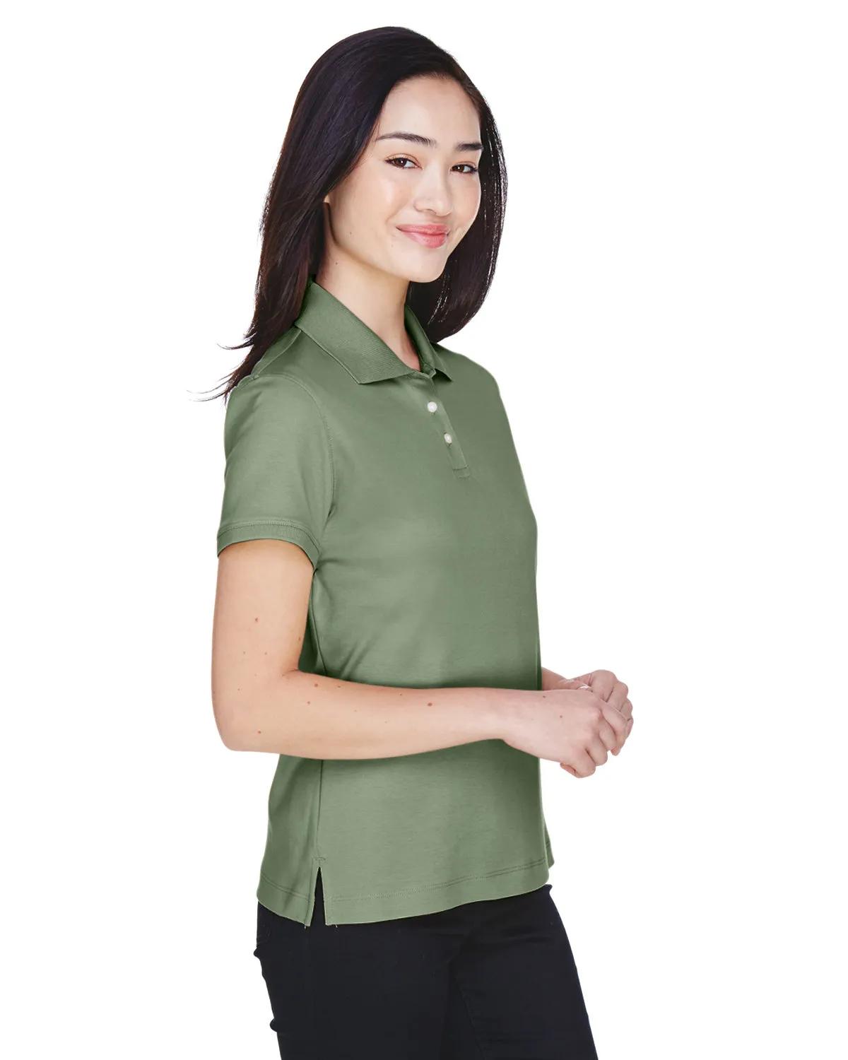 Ladies' Solid Perfect Pima Interlock Polo 1 of 6