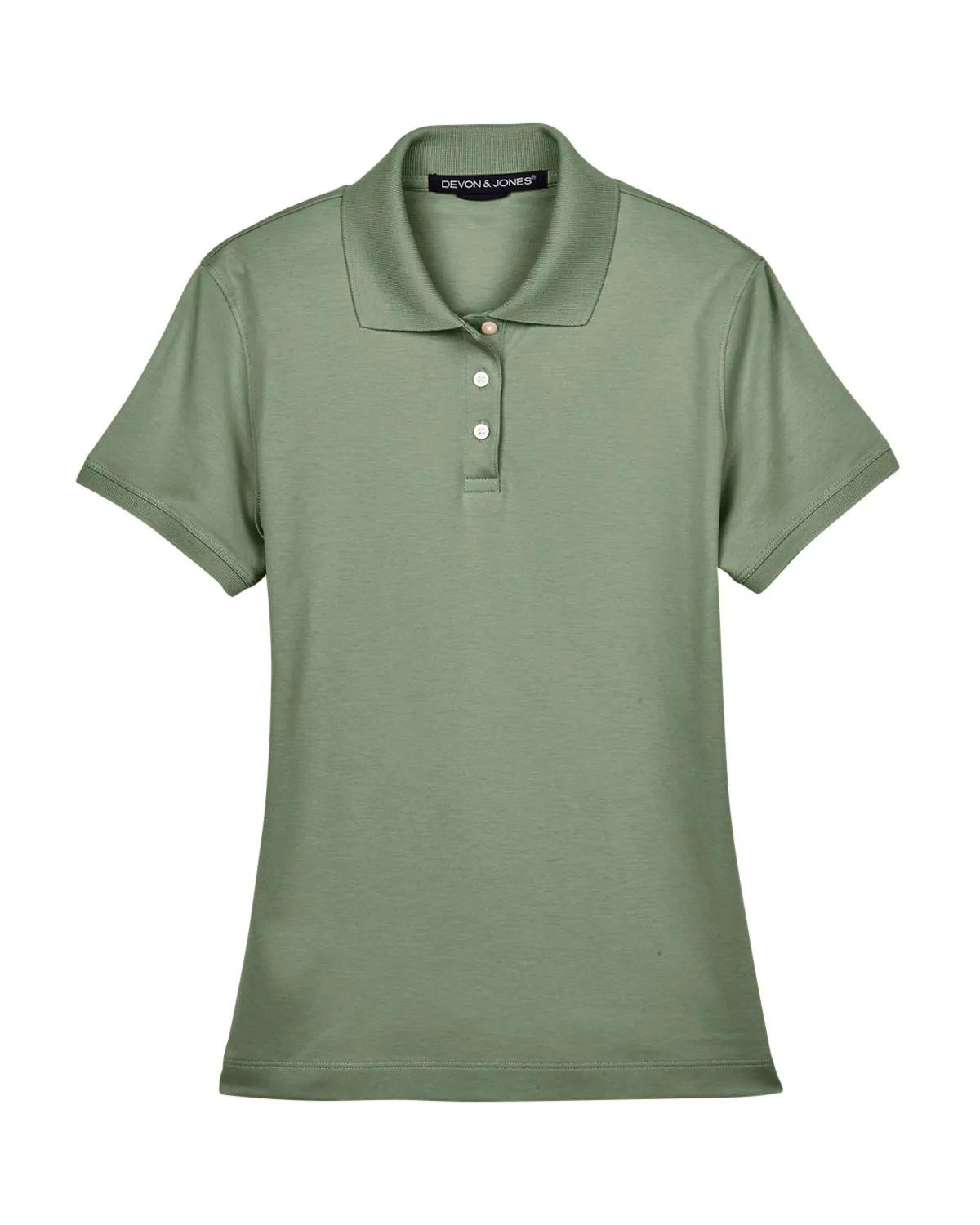 Ladies' Solid Perfect Pima Interlock Polo 4 of 6