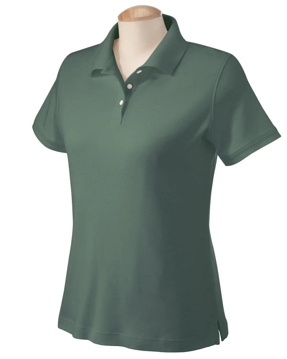 Ladies' Solid Perfect Pima Interlock Polo 5 of 6