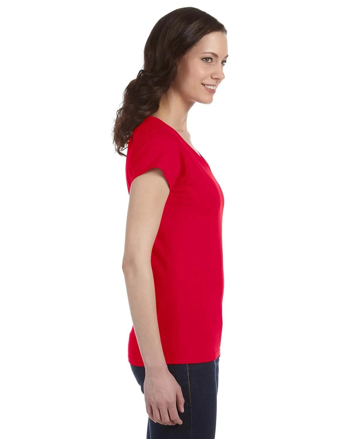 Ladies' SoftStyle® Fitted V-Neck T-Shirt 21 of 29