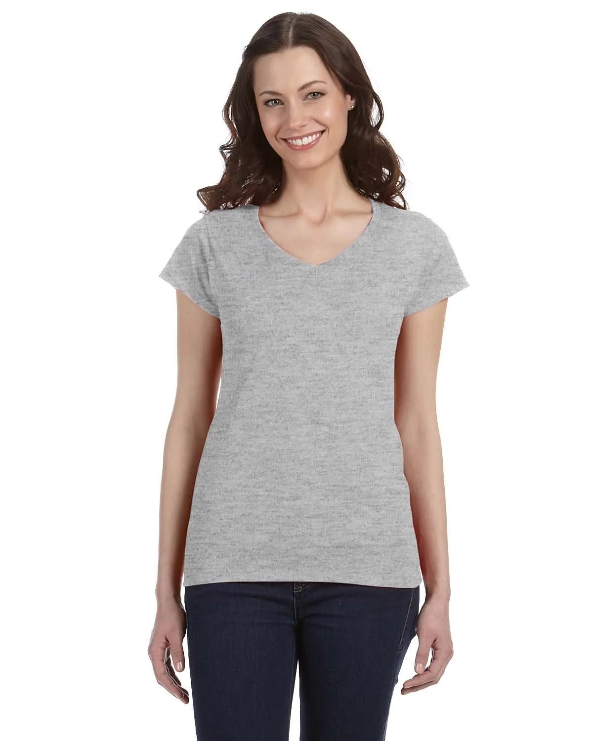 Ladies' SoftStyle® Fitted V-Neck T-Shirt 4 of 29