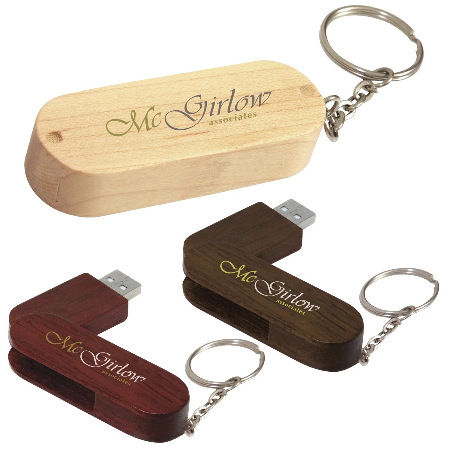 4 GB Bamboo Bullet Keyring USB 2.0 Flash Drive 3 of 7