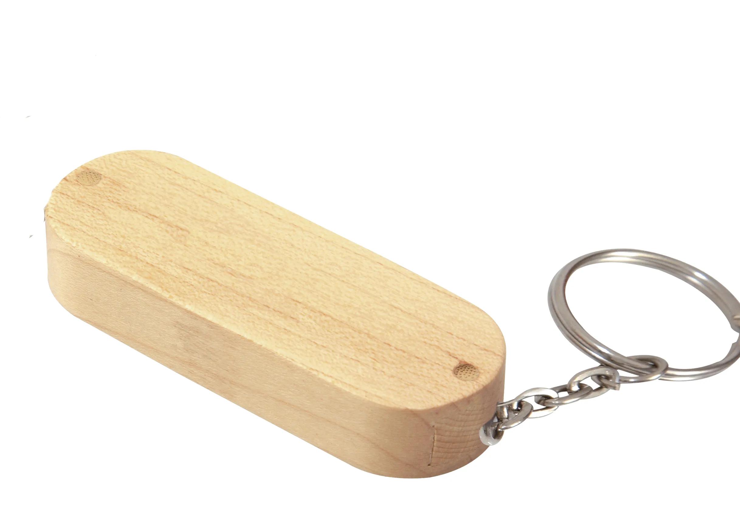 4 GB Bamboo Bullet Keyring USB 2.0 Flash Drive 2 of 7