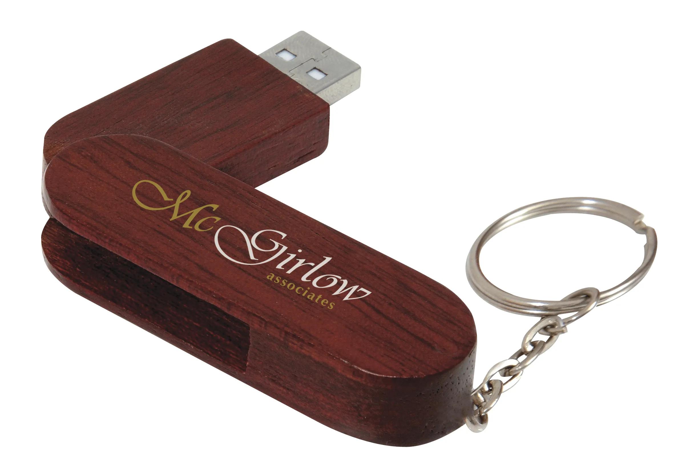 4 GB Bamboo Bullet Keyring USB 2.0 Flash Drive 7 of 7