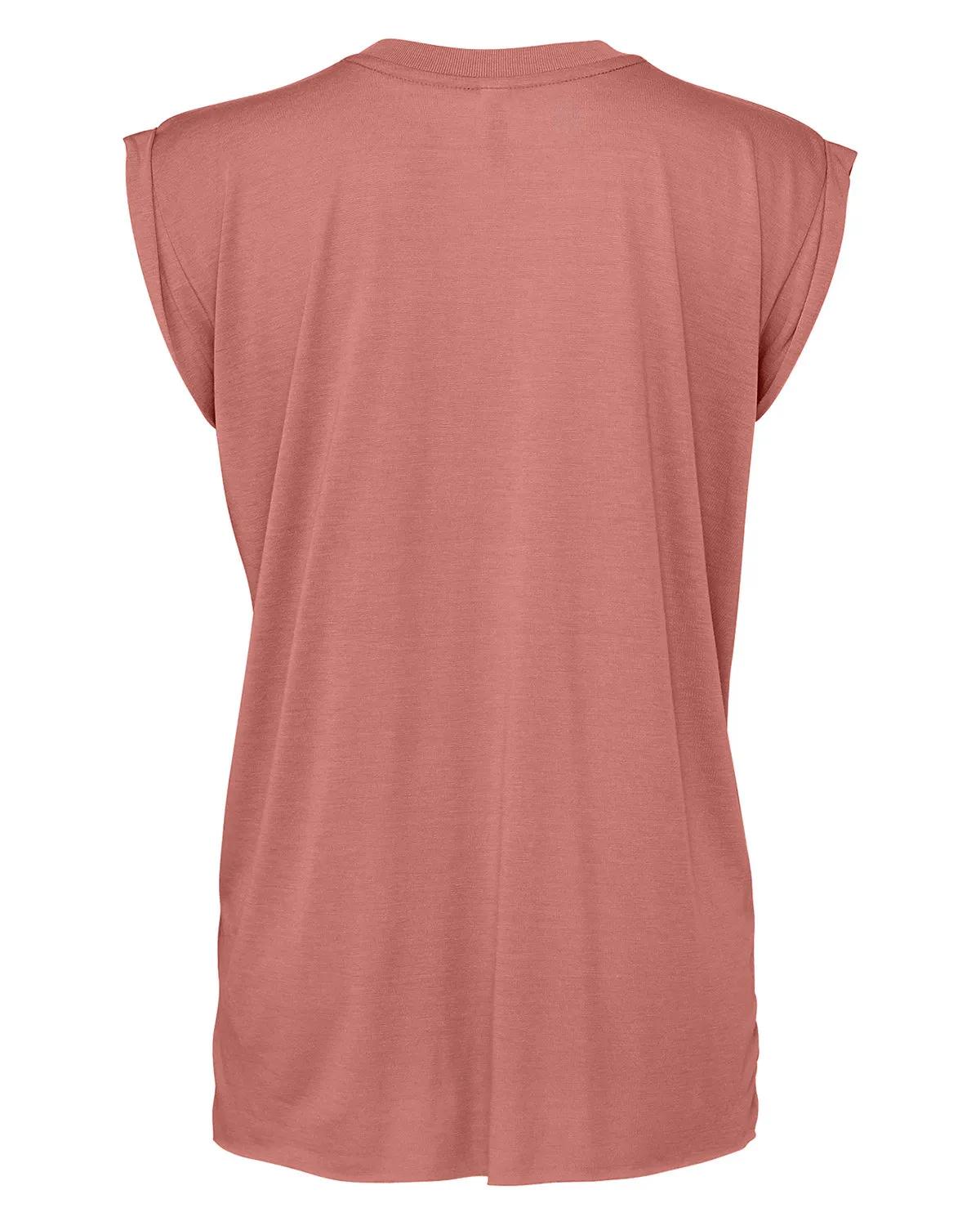 Ladies' Flowy Muscle T-Shirt with Rolled Cuff 27 of 39