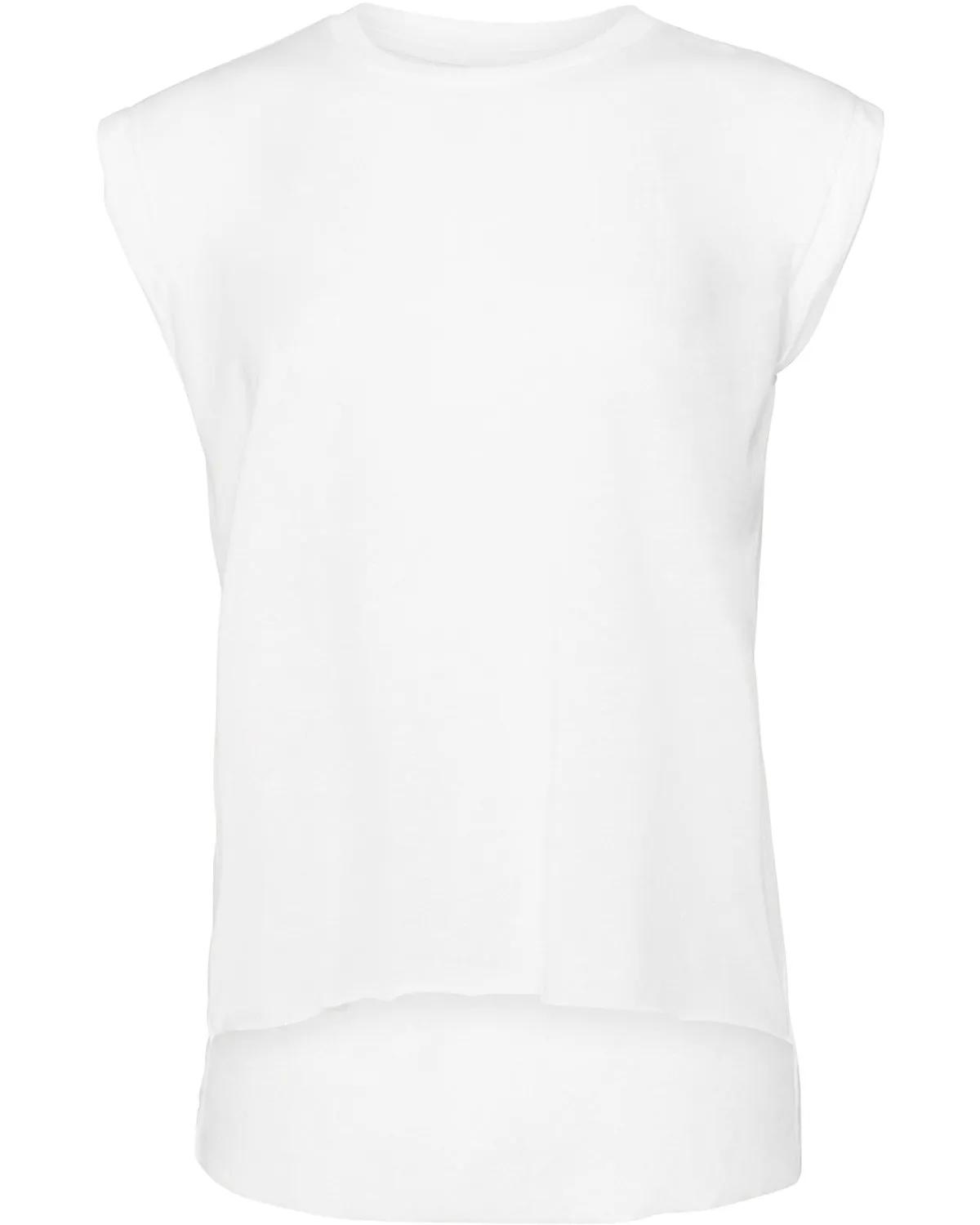 Ladies' Flowy Muscle T-Shirt with Rolled Cuff 7 of 39