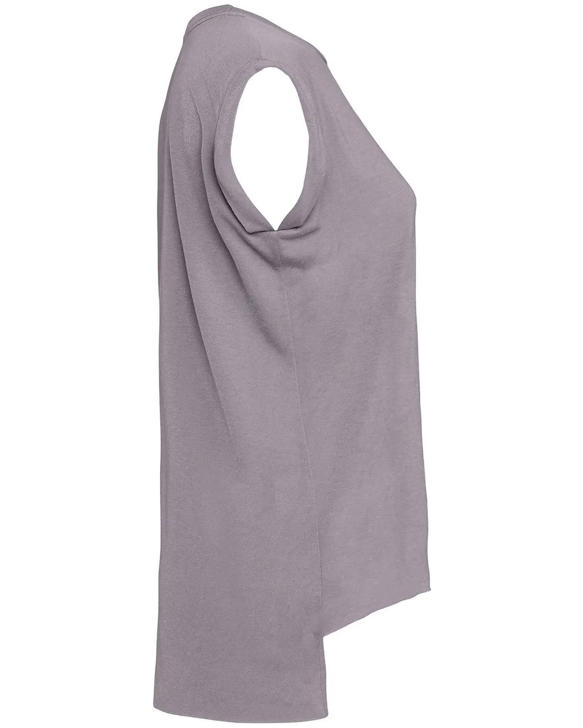 Ladies' Flowy Muscle T-Shirt with Rolled Cuff 33 of 39
