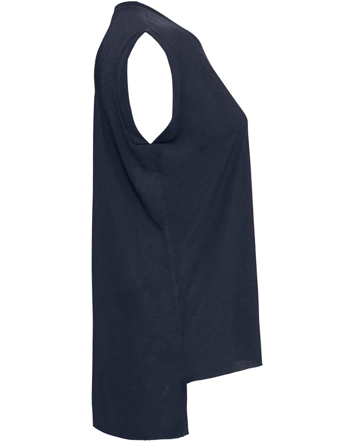 Ladies' Flowy Muscle T-Shirt with Rolled Cuff 10 of 39