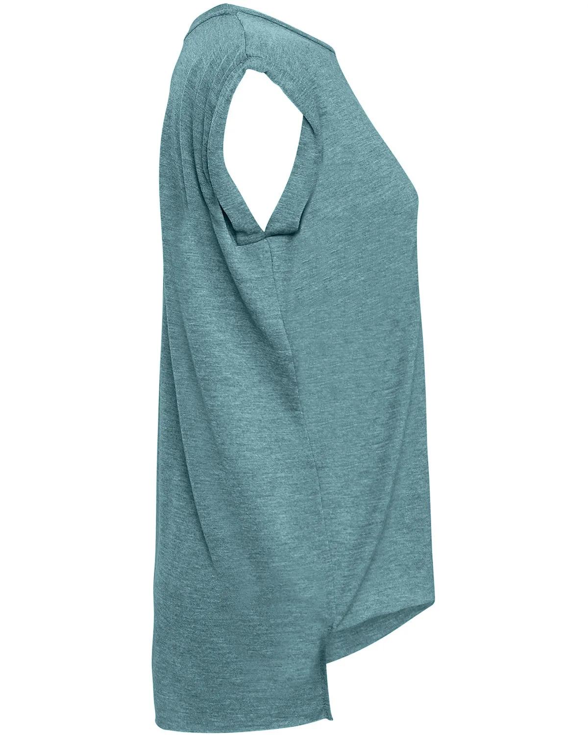 Ladies' Flowy Muscle T-Shirt with Rolled Cuff 28 of 39