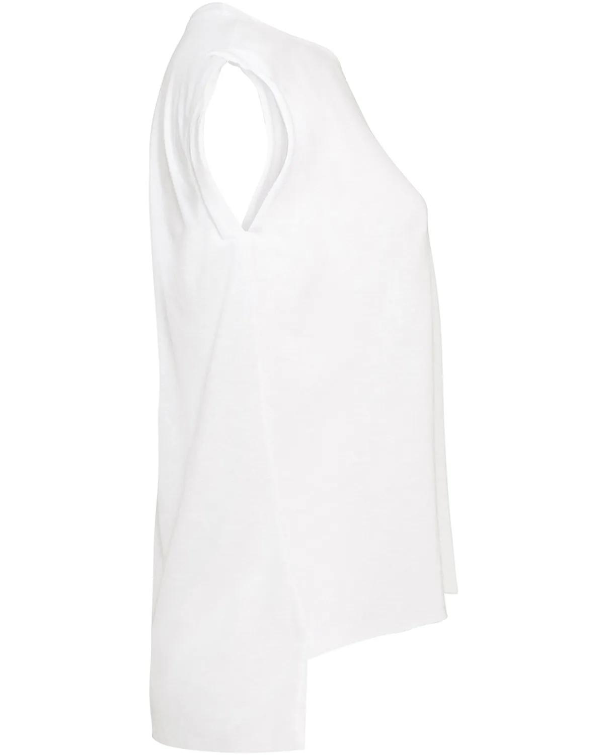 Ladies' Flowy Muscle T-Shirt with Rolled Cuff 9 of 39