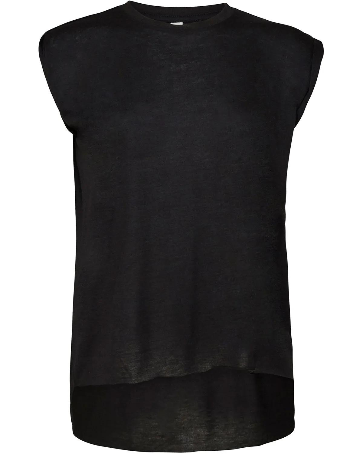 Ladies' Flowy Muscle T-Shirt with Rolled Cuff 12 of 39