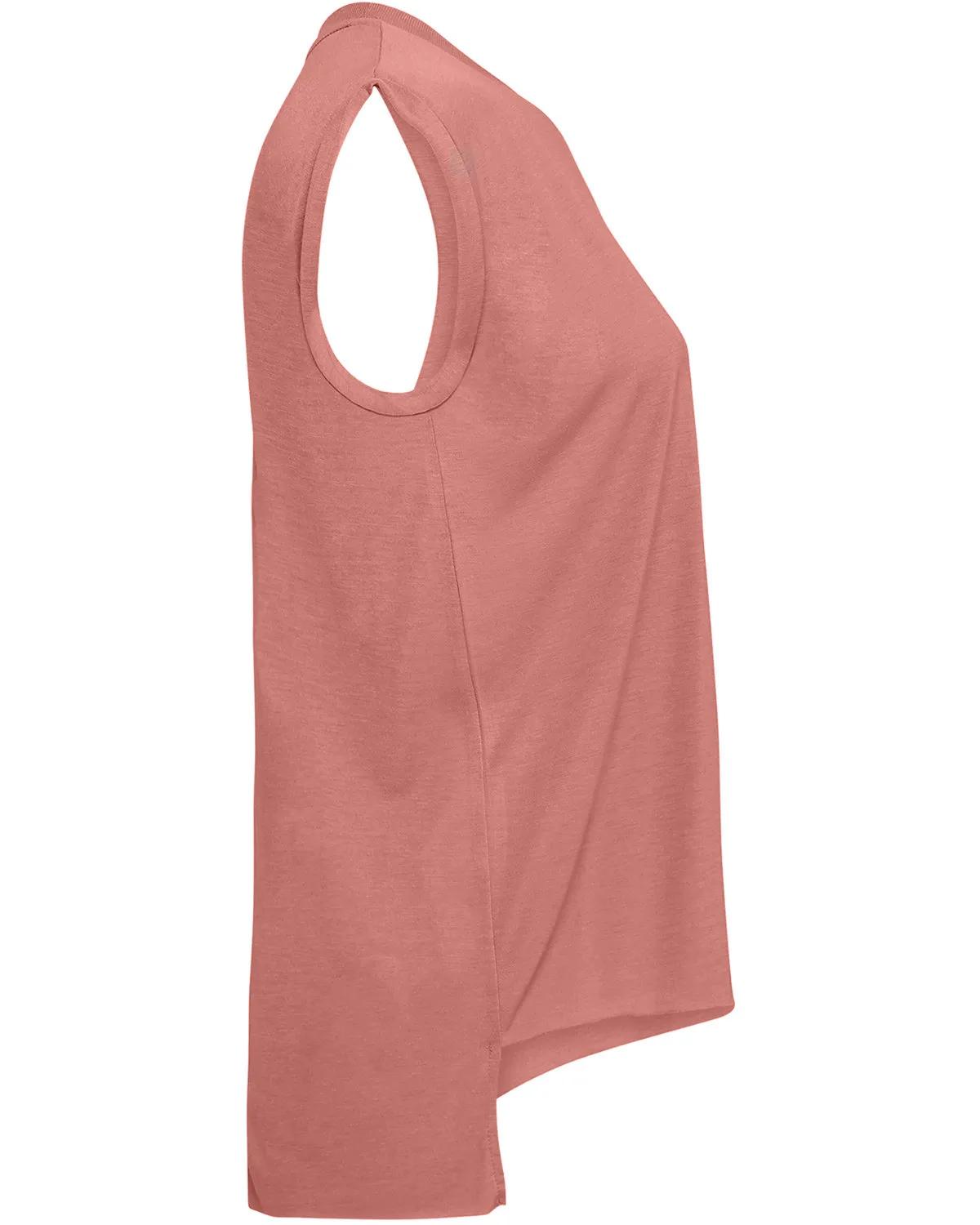Ladies' Flowy Muscle T-Shirt with Rolled Cuff 28 of 39