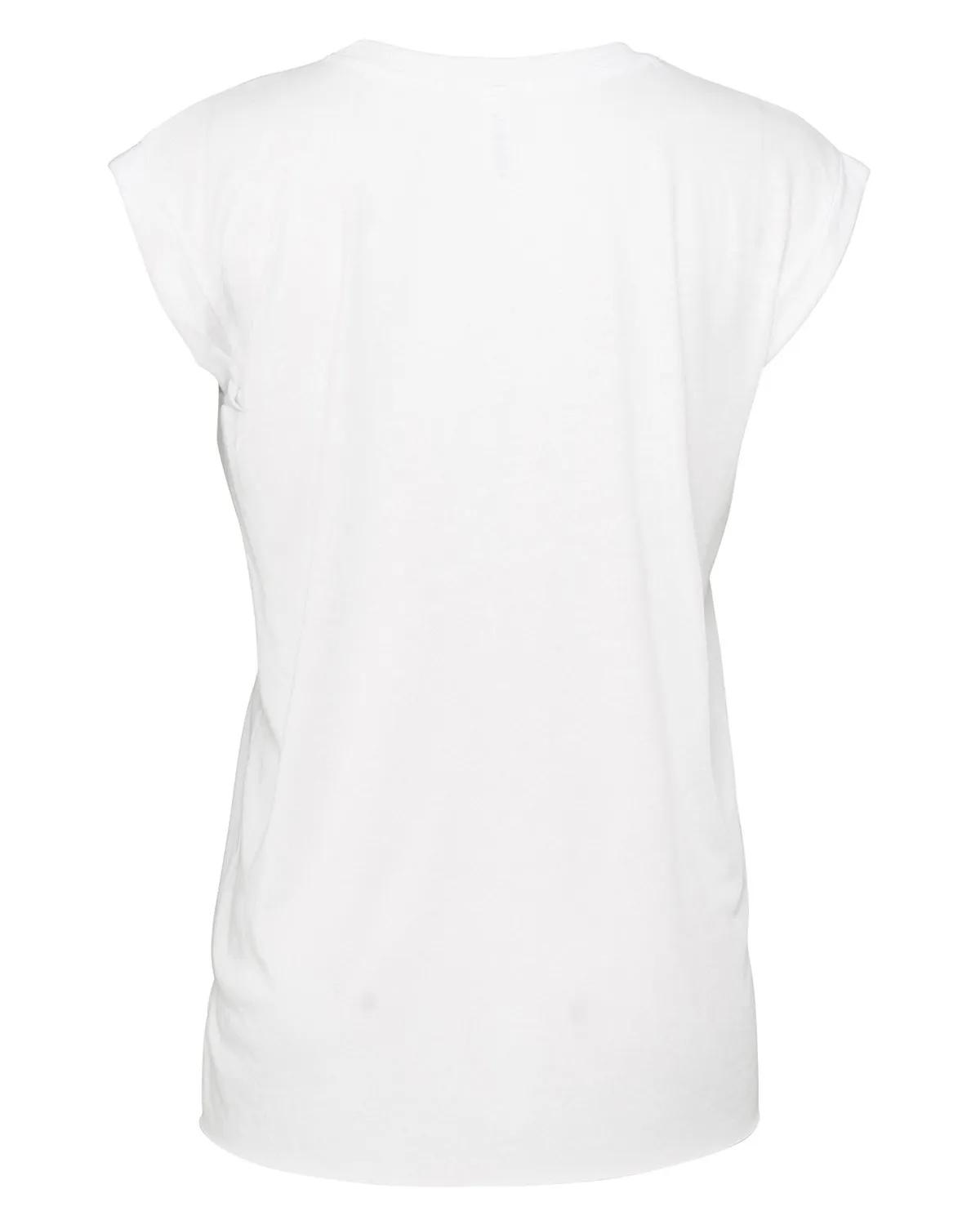 Ladies' Flowy Muscle T-Shirt with Rolled Cuff 8 of 39
