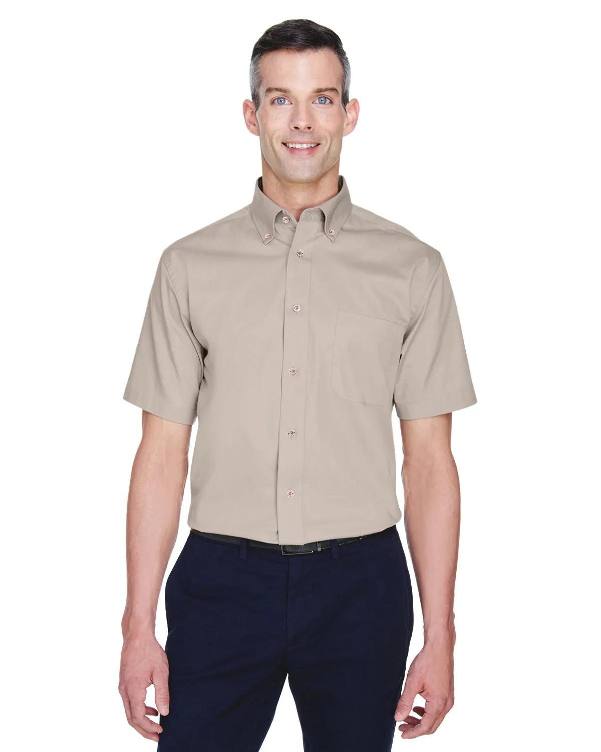 Men's Easy Blend™ Short-Sleeve Twill Shirt with Stain-Release