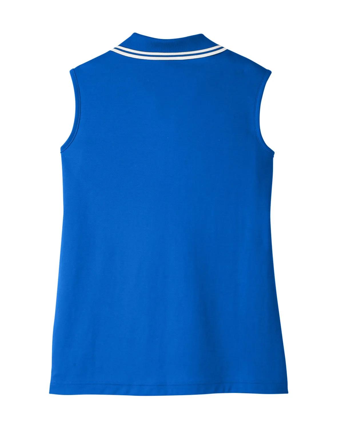 CrownLux Performance® Ladies' Plaited Tipped Sleeveless Polo 17 of 35