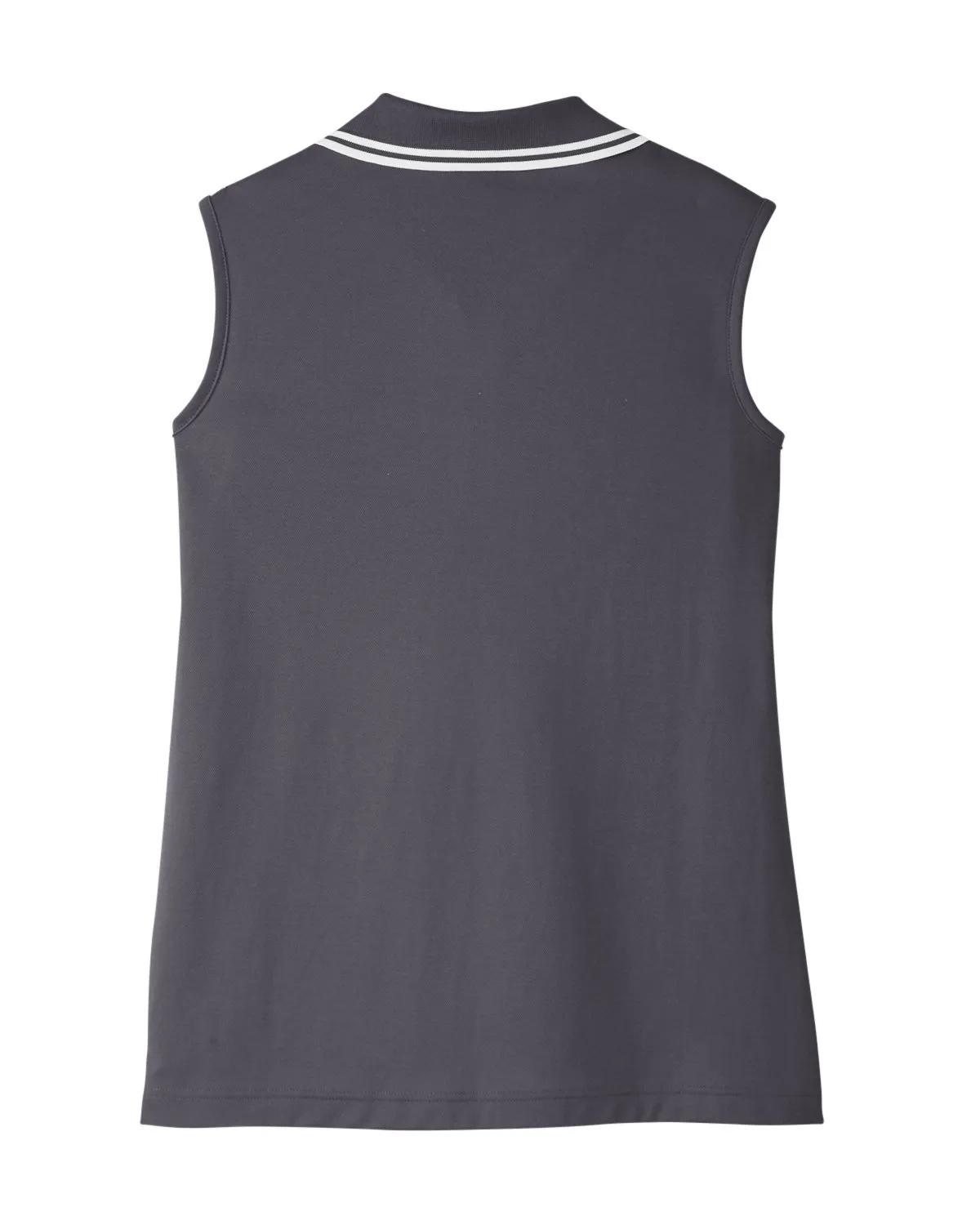 CrownLux Performance® Ladies' Plaited Tipped Sleeveless Polo 23 of 35
