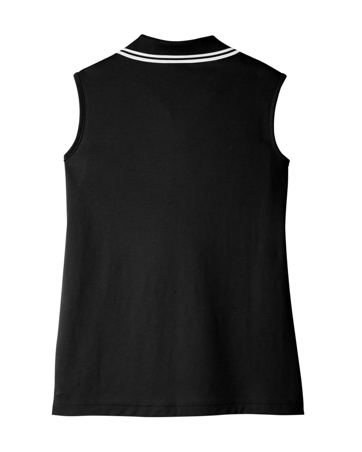 CrownLux Performance® Ladies' Plaited Tipped Sleeveless Polo 35 of 35