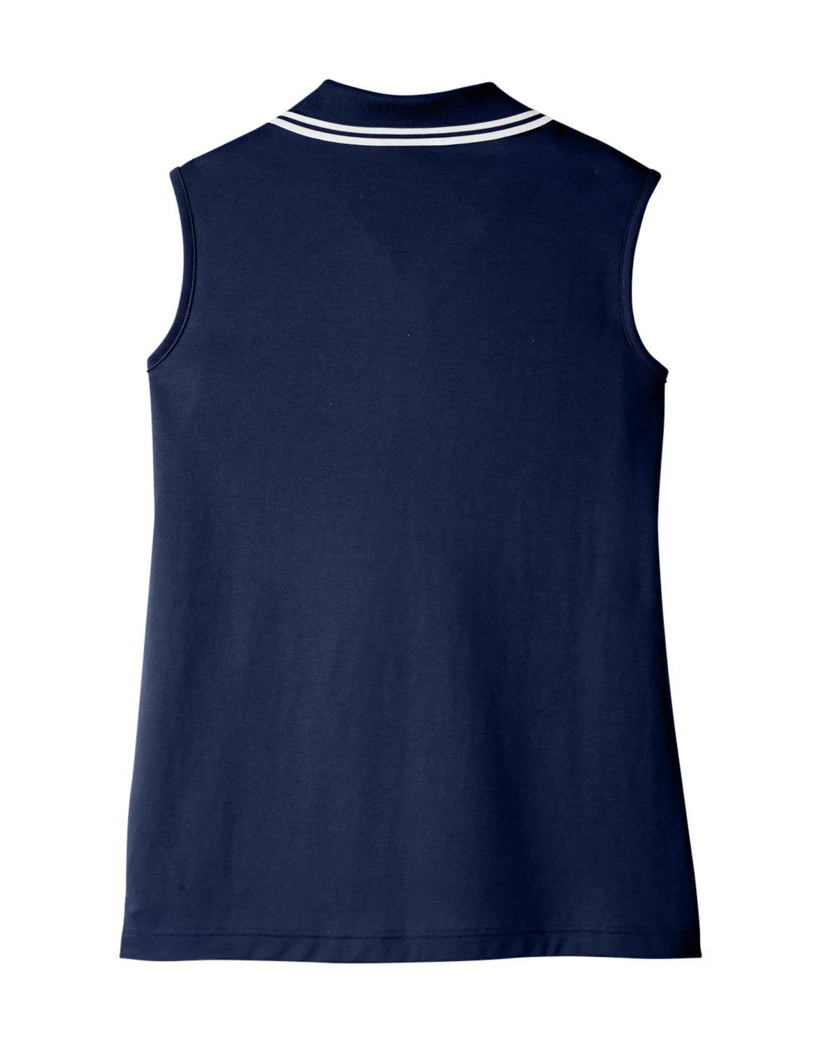CrownLux Performance® Ladies' Plaited Tipped Sleeveless Polo 29 of 35
