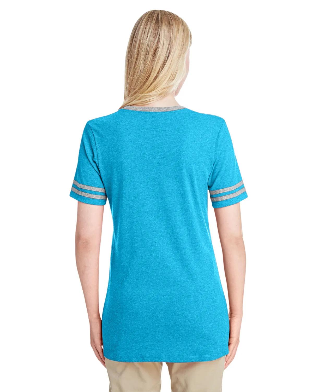 Ladies' TRI-BLEND Varsity V-Neck T-Shirt 8 of 17
