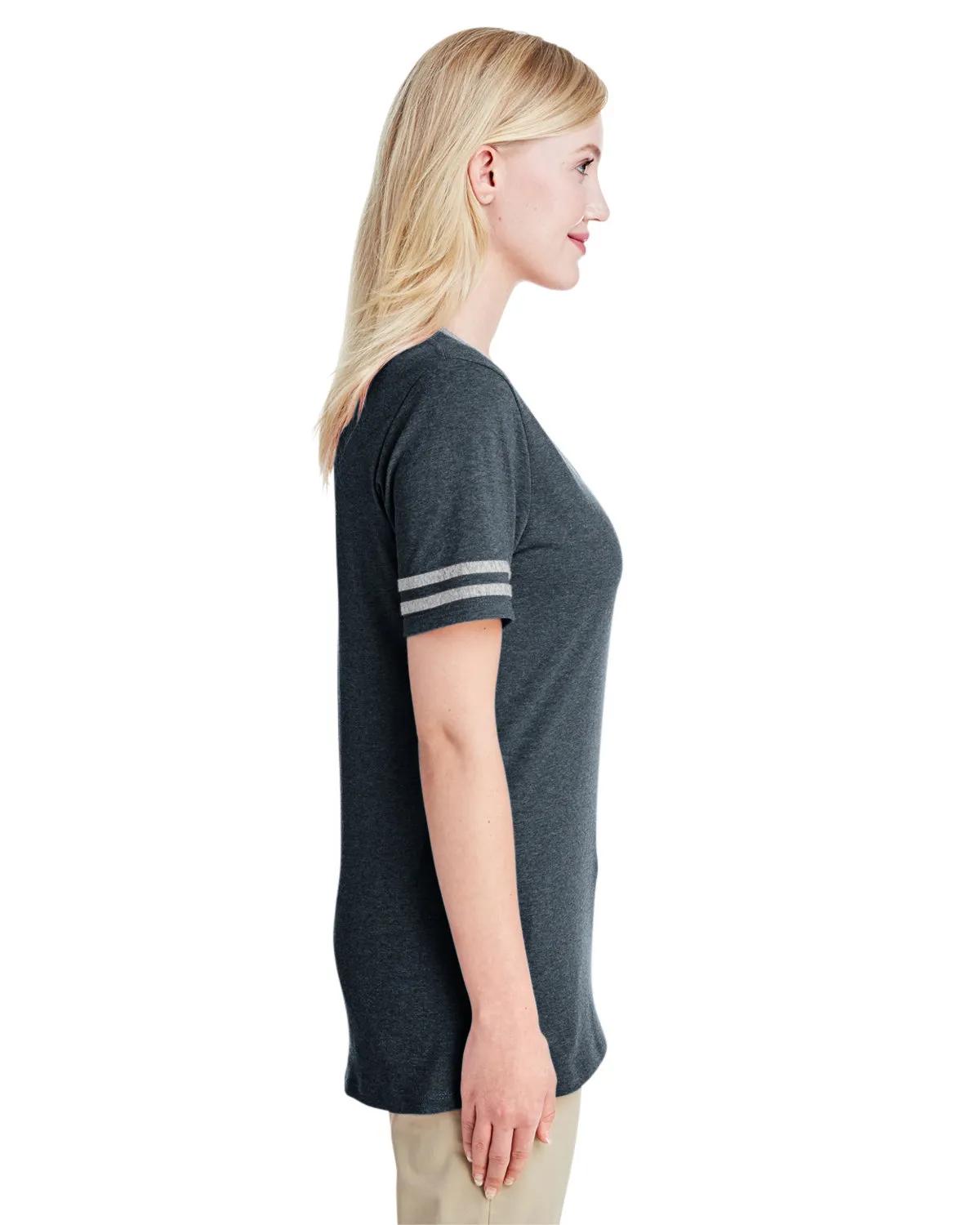 Ladies' TRI-BLEND Varsity V-Neck T-Shirt 13 of 17