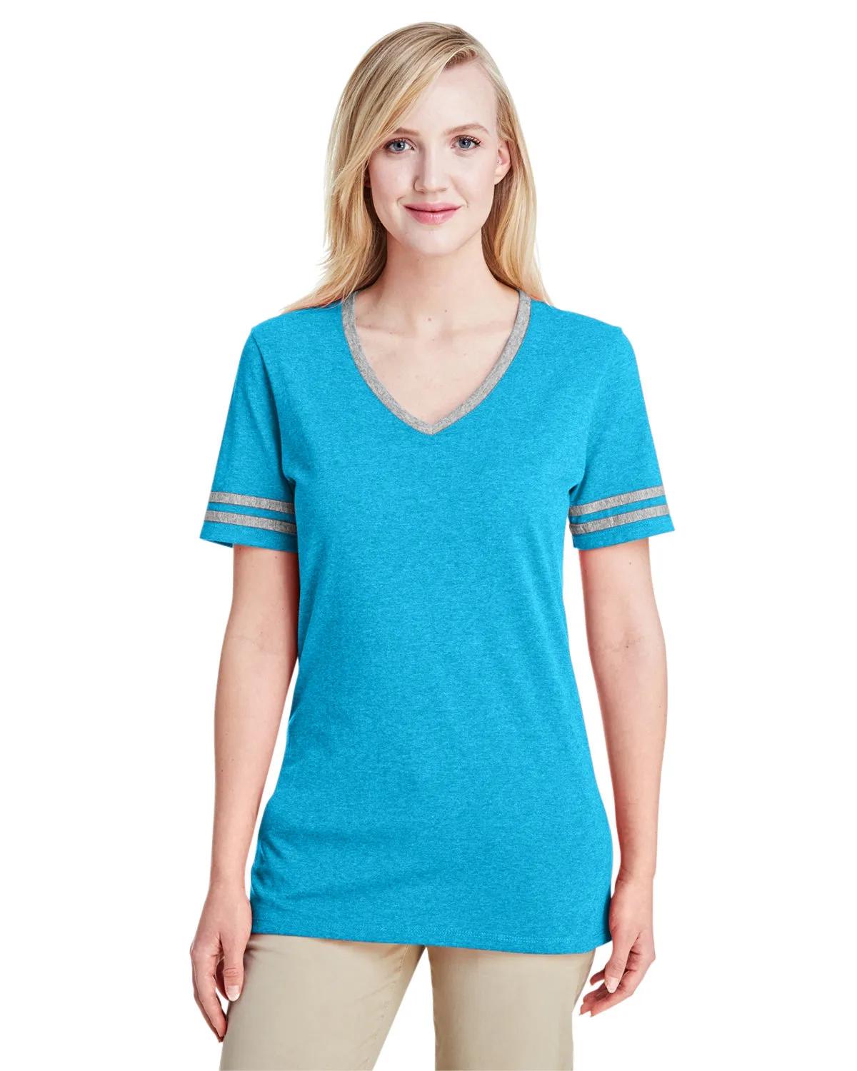 Ladies' TRI-BLEND Varsity V-Neck T-Shirt